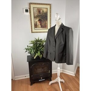 John Meyer Gray Suit 14W Pocket 3 Open Button Long Sleeve Lapel Collar Lined